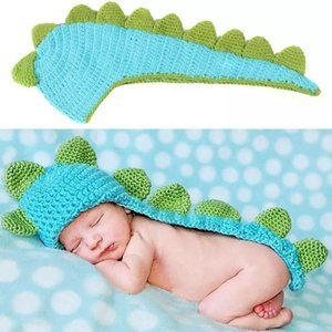 Newborn Photography Props Dinosaur Design Knitted Beanie Accessories
